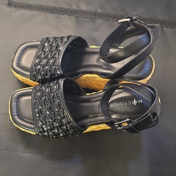 BRAND NEW MARC FISHER WOMEN's GODINA ESPADRILLE SQUARE TOE WEDGE SANDAL G1 - Picture 10 of 15